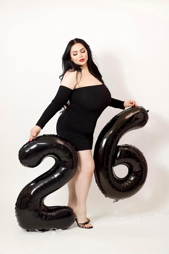 Numbers 15 Balloon 40Inch Black Balloons - Image 3