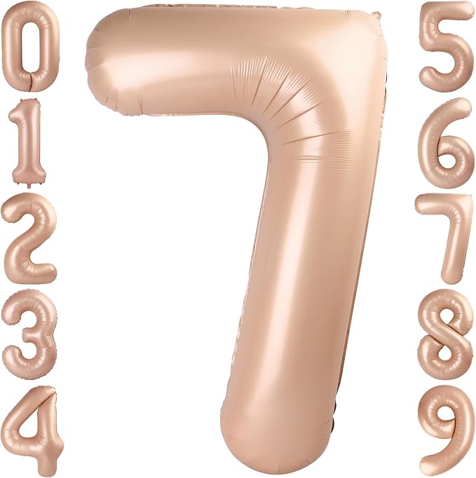 40 Inch Caramel Foil Number 7 Balloon by TNCDJKPA