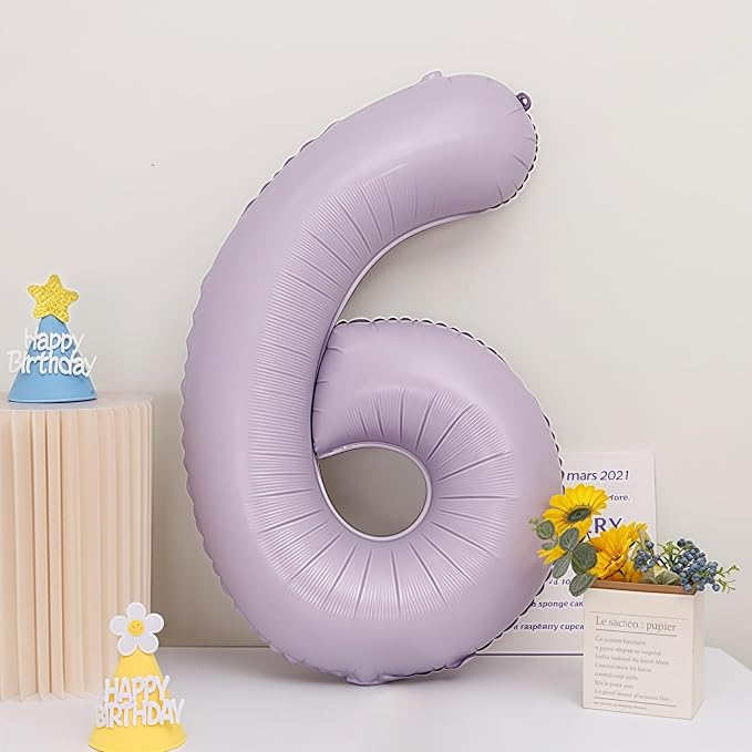 Pastel Purple 16 Number Balloons, 40 Inch Light Purple 16 Balloons Large Helium - Image 7
