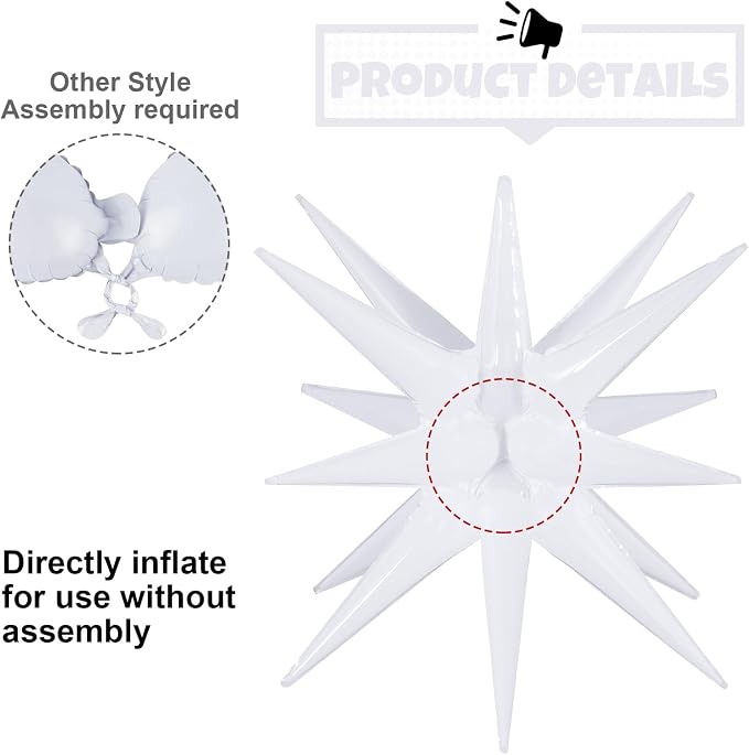 10 Pcs Star Balloons Explosion Balloons Foil Cone Balloon Magic - Image 5