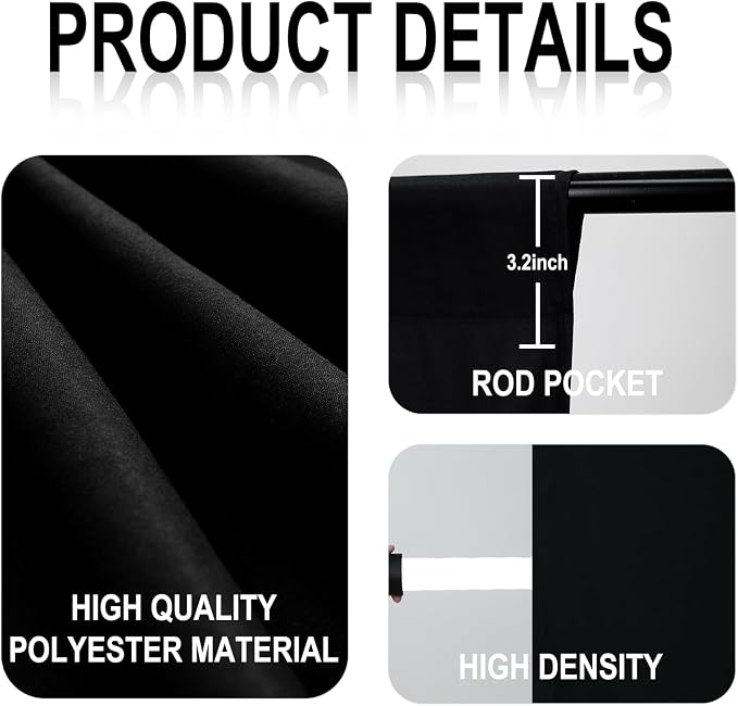 GFCC 5FTx7FT Black Backdrop Background - Image 3