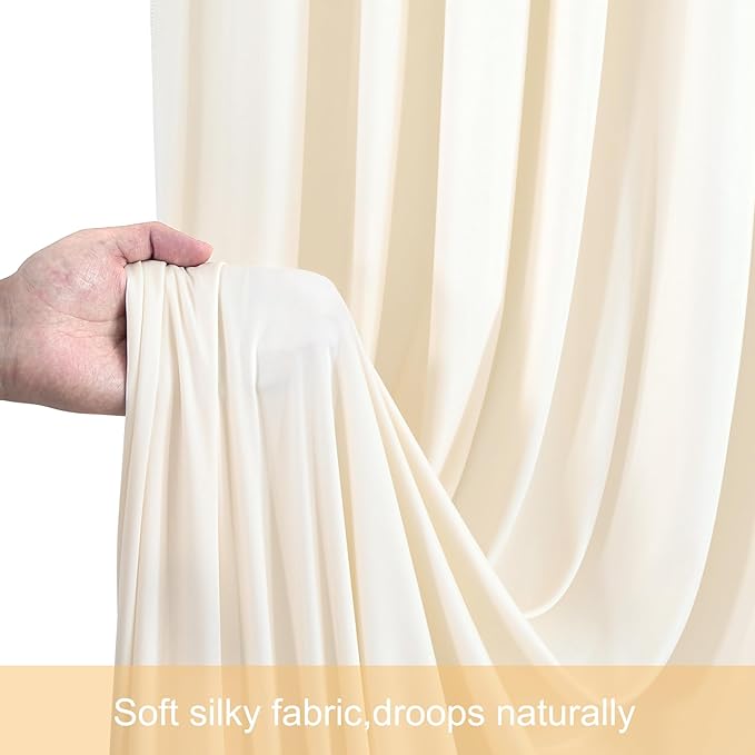 4 Panels Champagne Backdrop Curtains - Image 7