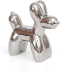 Notakia Large Silver Cute Ceramics Balloon Dog Statue Crafts Living Room by Notakia
