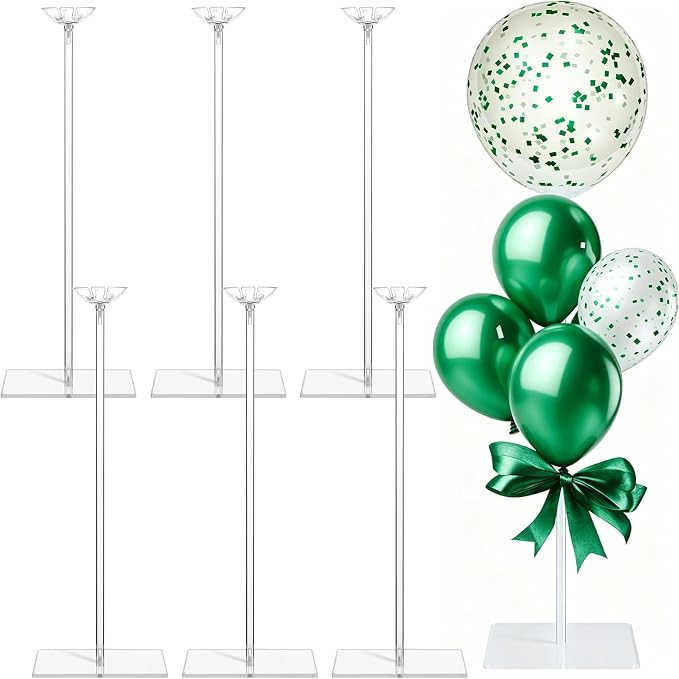 6 Pack Clear Acrylic Balloon Stands by Unknown