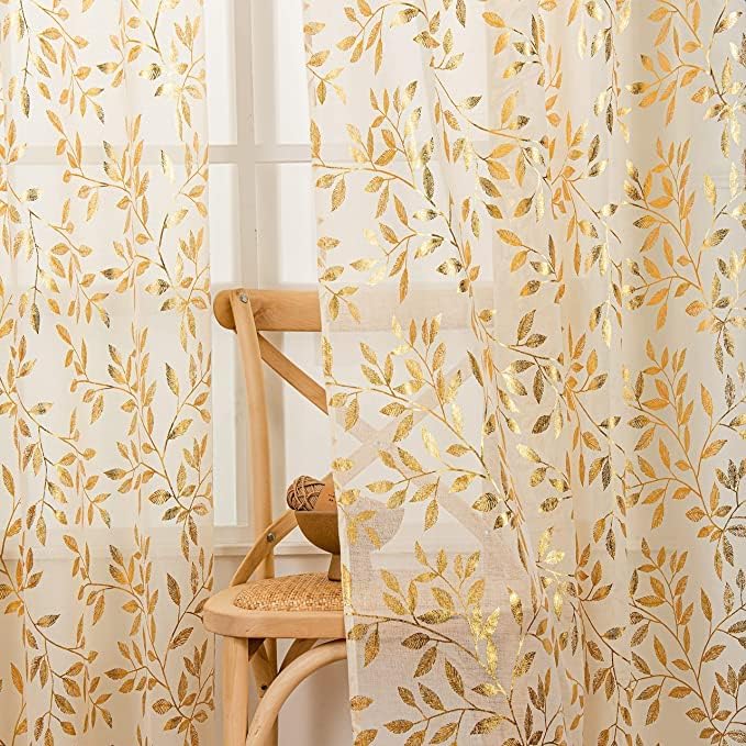 Sutuo Home Ivory Sheer Curtains 63 Inch Length 2 Panels Set, Privacy Voile by SutuoHome