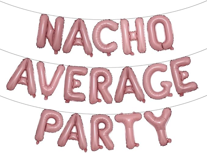 NACHO AVERAGE PARTY Fiesta Mexican Decoration Banner Balloons Taco by RUIANSI