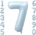 Baby Blue Number 7 Balloon 40 Inch, Foil Pastel Numeral Party Supplies | by Unknown