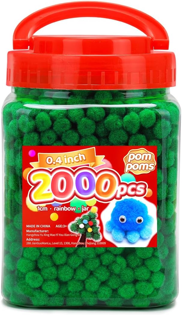 Iooleem Green Pom Poms, Small Size, Pom Poms by IOOLEEM