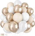 Champagne Gold and White Balloons, Neutral Ivory White Gold Balloons by Lingqiang