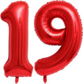 40 Inch Red 19 Balloons Giant 19 Balloons Red 19 Birthday Balloons 19th by LHOAVWE