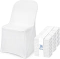 Fixwal 36 Pcs White Folding Chair Covers Spandex Stretch Slipcover | Spandex by Fixwal