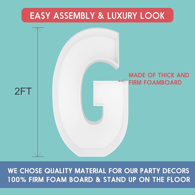 2FT Letter G Mosaic Balloon Frame Letter DIY Fillable Letters Kit - Image 2