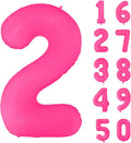 Fluorescent Rose Red Number Balloon 40 inch Giant Foil Helium Balloons Pink by Yeodong