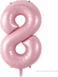 Light Pink 8 Balloon, 40 Inch Large Pastel Pink Foil Helium Number Balloons 0-9 by KYGNE
