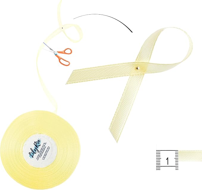Light Yellow Ribbon 1/4 Inches 36 Yards Satin Roll Perfect - Image 2
