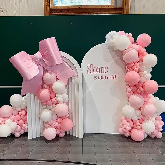 Pink Bow Balloon Garland Arch Kit - Image 3