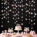 Glitter Iridescent Pink Four-Angle Star Paper Garland Banner 40 Feet Iridescent by Yilzo