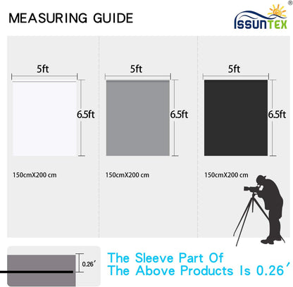 ISSUNTEX 5X6.5 ft Black Background Backdrop,Photo Studio,Collapsible High Density Screen for Video Photography and Television