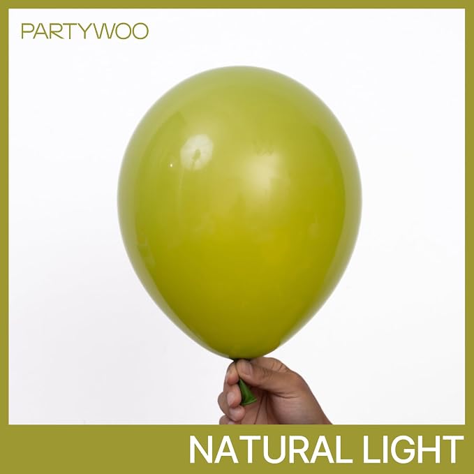 PartyWoo Sage Green Balloons 140pcs Olive Eucalyptus Dusty Green Boho Color | - Image 2