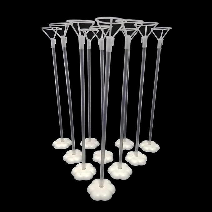 Clear Transparent Balloon Sticks and Stands 10pc set, reusable balloon sticks by lightsfever