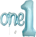 2Pcs Light Blue One Balloon for Birthday Party Decoration | Large Foil Helium by WEILINZHOU