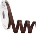 Ribbli Coffee Brown Satin Ribbon Double Faced Satin 1/2 inch x Continuous 50 by Ribbli
