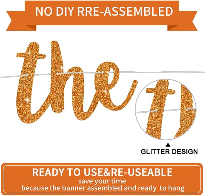 BEISHIDA Orange Pre-Strung Glitter The Beginning of A New Chapter Banner | - Image 3