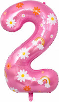 2nd Birthday Daisy Balloon, 40 Inch Pink Number 2 Boho Party Decor | Daisy by Unknown