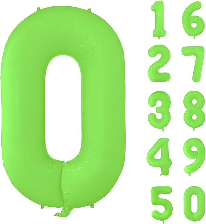 Fluorescent Green Number Balloon 40 inch Giant Foil Helium Balloons Green by Yeodong