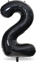Black Foil Balloon Number 2, Large Number 2 Helium Balloon by Lingqiang