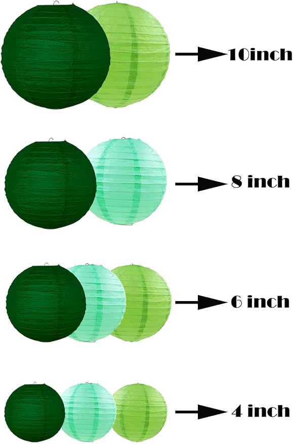 ZOOYOO 10pcs Paper Lanterns, Graduation, Anniversary, St. Patricks Day Party - Image 2