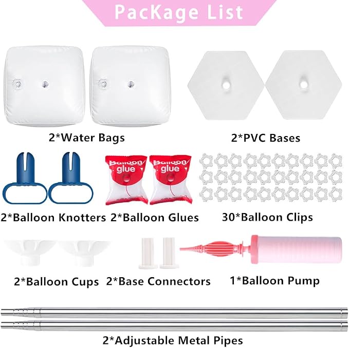 AooeDomi Metal Balloon Column Stand Set of 2, Reusable Telescopic Design - Image 3