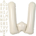 SUWEN 40 Inch Cream Large W Letter Balloons Big Foil Helium A-Z | Jumbo Mylar by SUWEN
