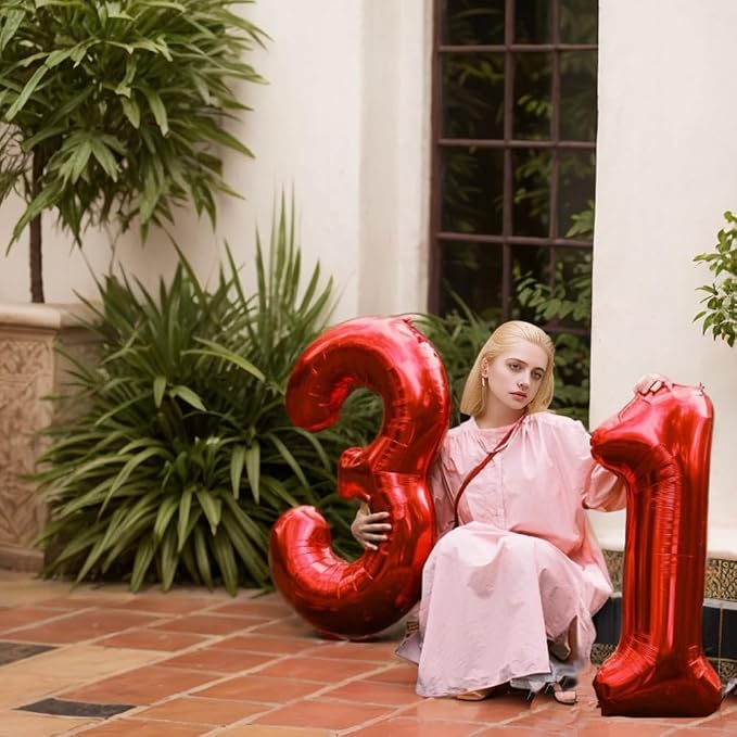 40 Inch Red Number 6 Balloon Large Red Foil Balloon Red 6 Balloons Mylar Helium - Image 5
