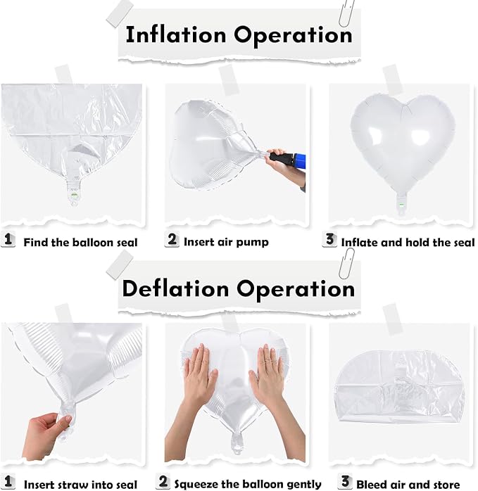 Cream Heart Foil Balloon, 18 Inch Sand White Heart Shape Foil Balloon - Image 6
