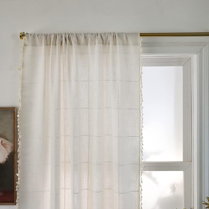 Sutuo Home Boho Curtain for Bedroom 96 Inch Length, Light Filtering Country - Image 2