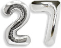 AULE 40 Inch Silver 27 Balloon Number Foil 0-9 Birthday Big Numbers | Birthday by AULE