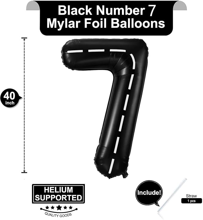 Race Car 7 Balloons, 40 Inch Birthday Race Track - Image 2