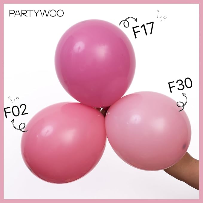 PartyWoo Mauve Dusty Balloons 50pcs Blush Pink Rose Latex Helium Balloons | 12 - Image 4