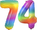 Number 74 Balloons for 74th Birthday Party Decorations, 0-100 Large No.74 by Joycard