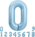 TONIFUL 40 Inch Pastel Blue Number 0 Foil Balloon Large Mylar Foil Digital 0 by TONIFUL
