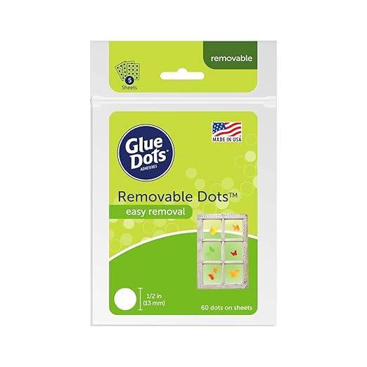 Glue Dots, Removable Dots, Double-Sided, .5 Inch, 60 Dots, DIY Craft Glue Tape by GlueDots