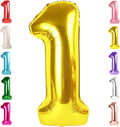 1 Balloon Numbers Birthday Decorations, 40In Gold Balloons by Mluchee