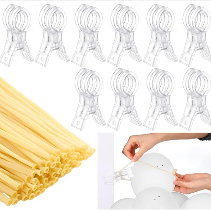 10 Pack Large Balloon Arch Clips Plastic Transparent Backdrop Spring Clamps 3.5 by Amyhill