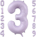 Pastel Purple 3 Number Balloons, 40 Inch Light Purple 3 Balloons Large Helium by BBPOOL