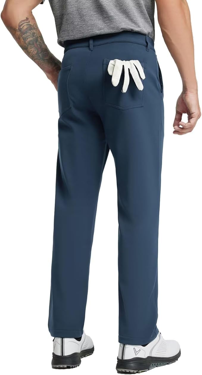 M MAELREG Golf Fleece Lined Pants Men Softshell Water-Resistant Workout Casual Outdoor Hiking Insulated Winter Pants for Men