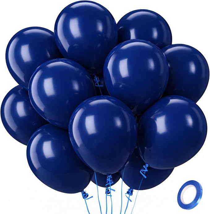 Patimate Navy Blue Balloons 100 Pcs 12 Inch Matte Navy Blue Latex Balloons | by PatimateDirect