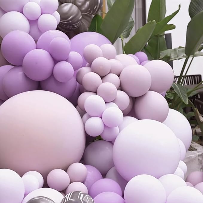 Voircoloria 105pcs Lilac Purple Party Latex Balloons, 12inch | - Image 5