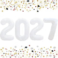 White 2027 Foil Number Balloons by GOER