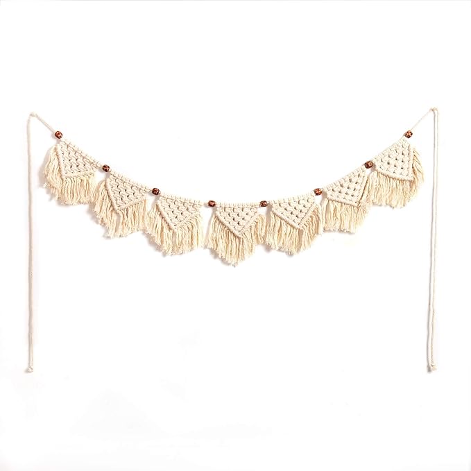 Eiyye Boho Tassel Garland Wall Hanging Handmade Cotton Bohemian Banner Home by Eiyye